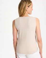 Smokey Taupe Knit Sequin Tank