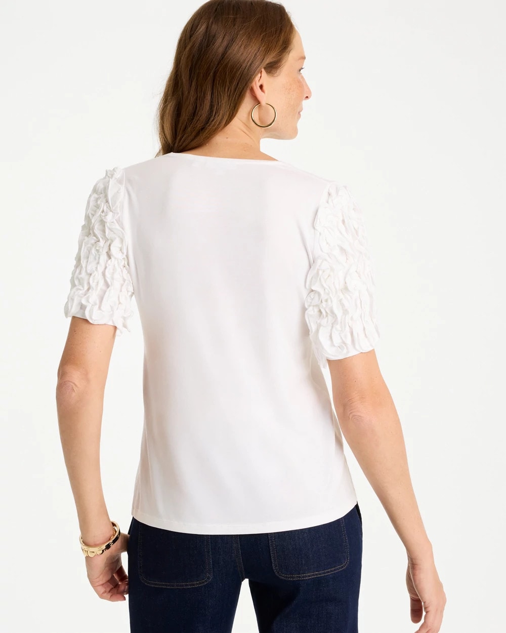 Alabaster Knit 3D Sleeve Tee