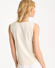 Ecru Caviar Trim Floral Tank