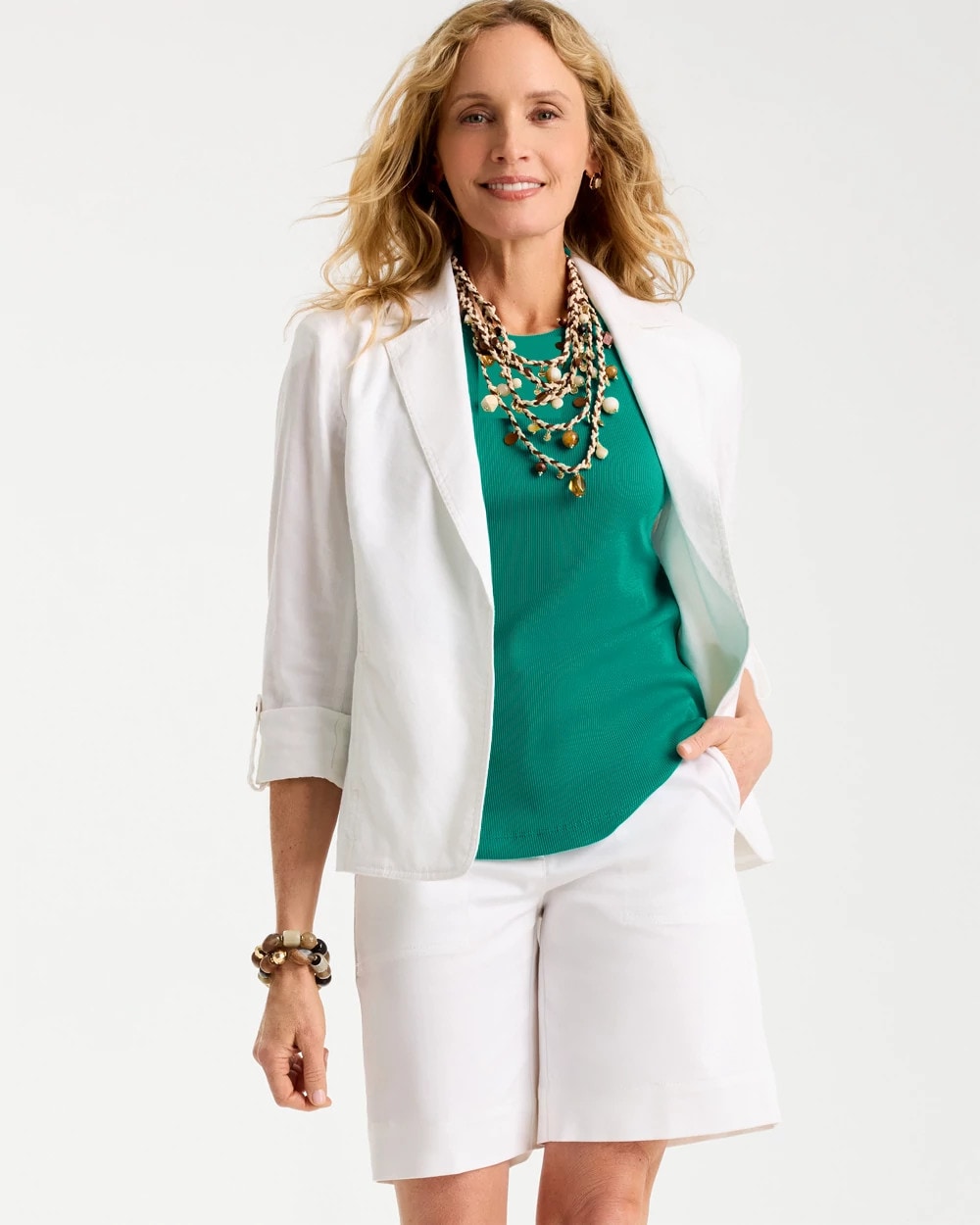 Topanga Green High Neck Rib Tank