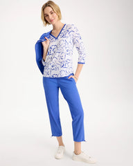 Amparo Blue Zenergy® Slub Knit Mesh Trim Tee