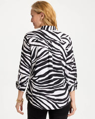 Black No Iron™ Stretch Animal Print Shirt