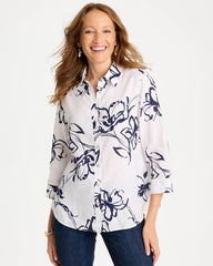 Passport Blue No Iron™ Linen Amalfi Shirt