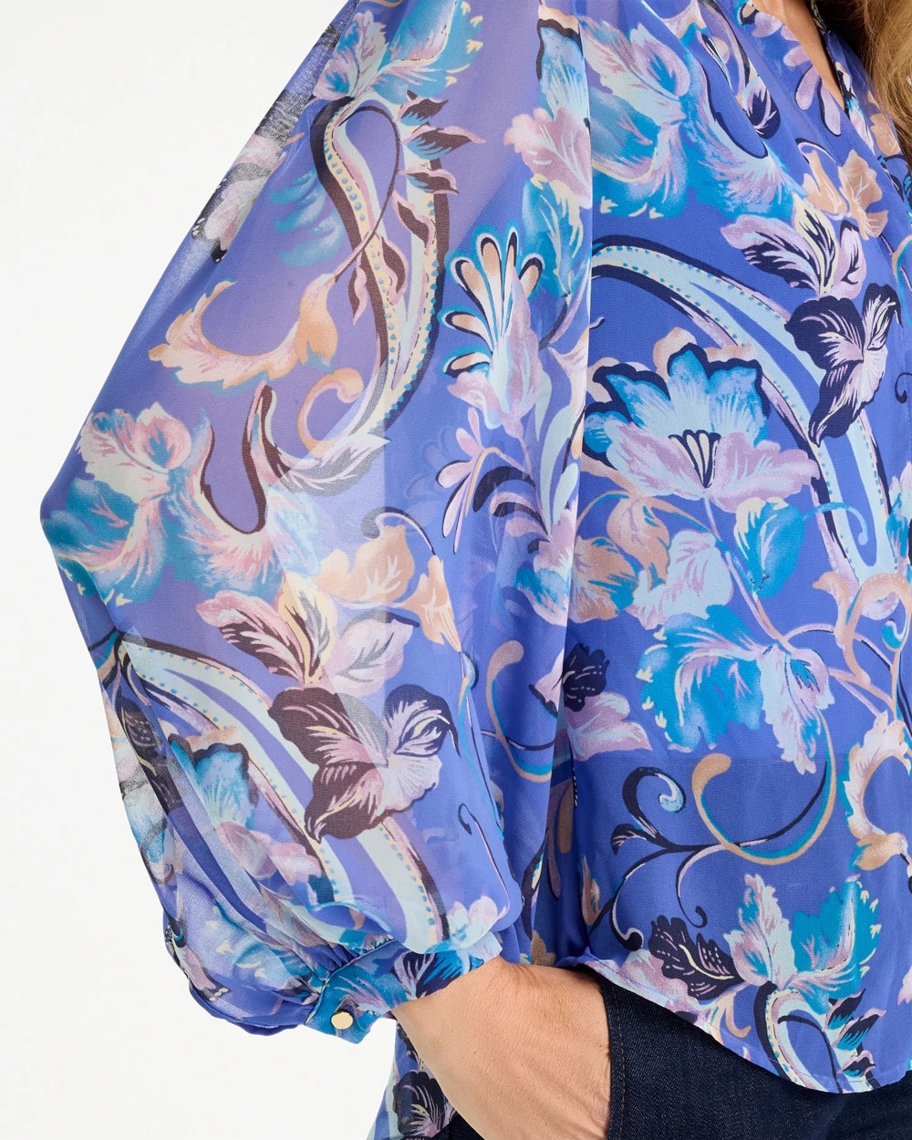 Amparo Blue Georgette Paisley Blouse