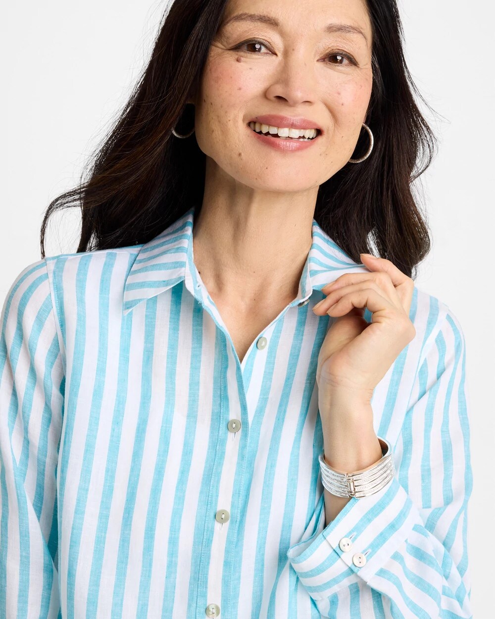 Oceano No Iron™ Linen Striped Shirt