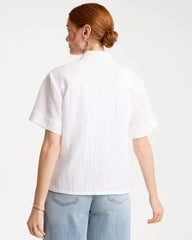 Alabaster Cotton Gauze Camp Shirt