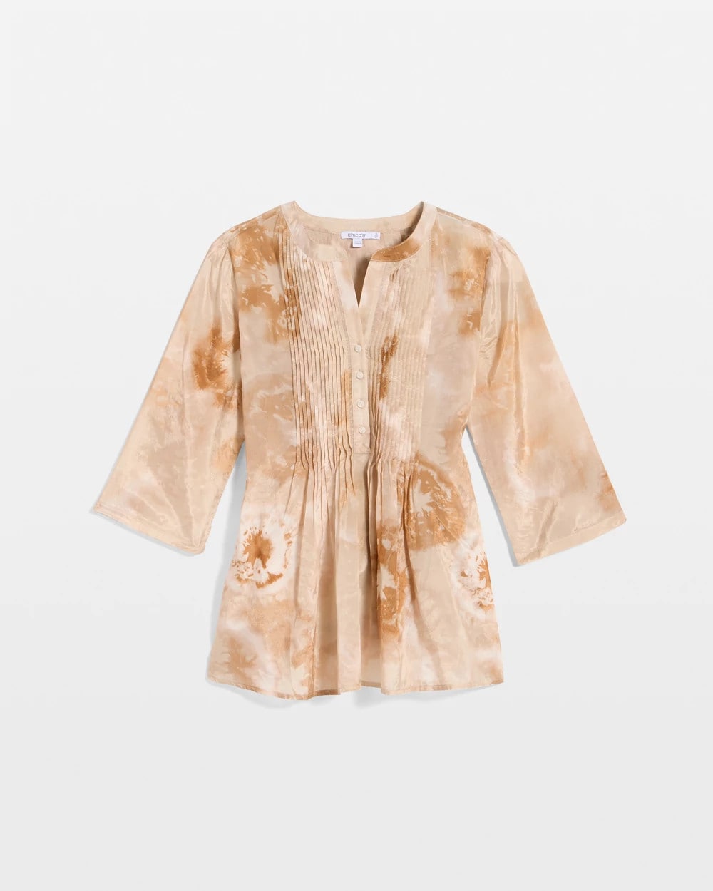 Sandstone Cotton-Blend Pintuck Tunic