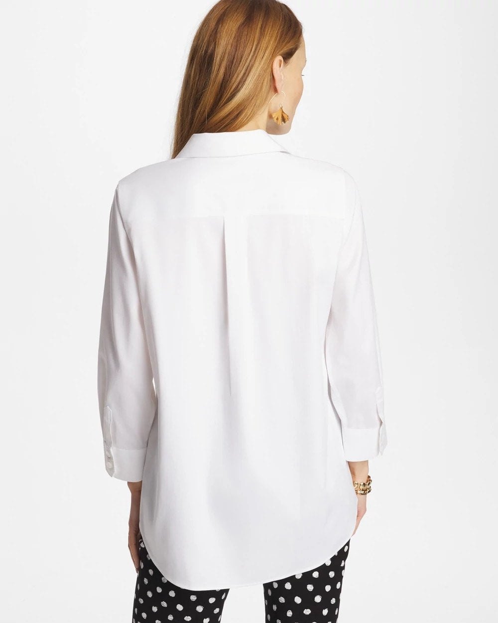 Optic White No Iron™ Stretch Splitneck Tunic