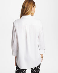 Optic White No Iron™ Stretch Splitneck Tunic