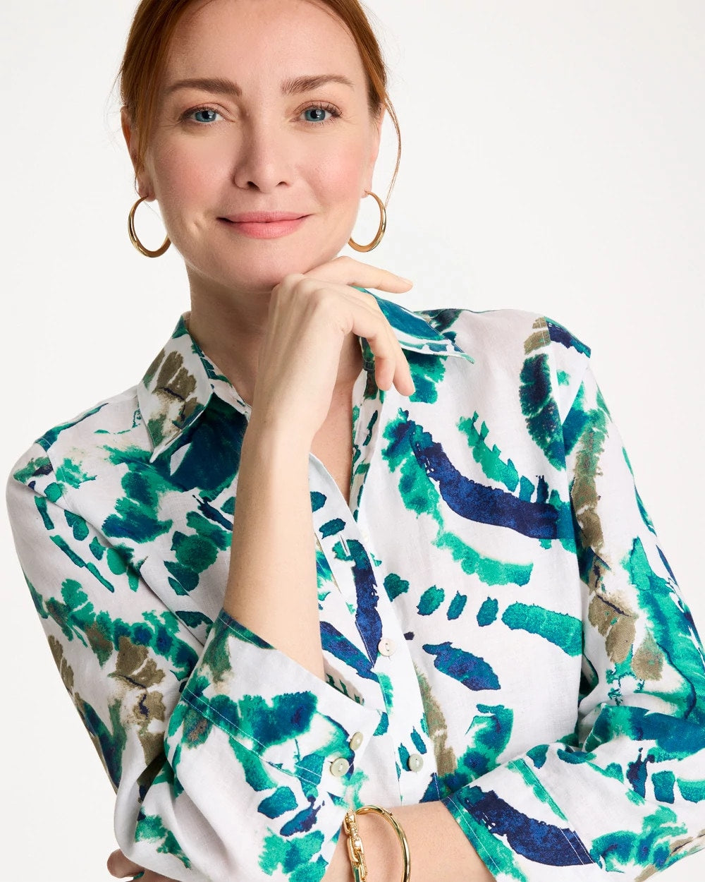 Passport Blue No Iron™ Athena Dye Linen Shirt