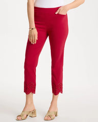 Cherry Lush Petite Brigitte™ Slim Scalloped Ankle Pants
