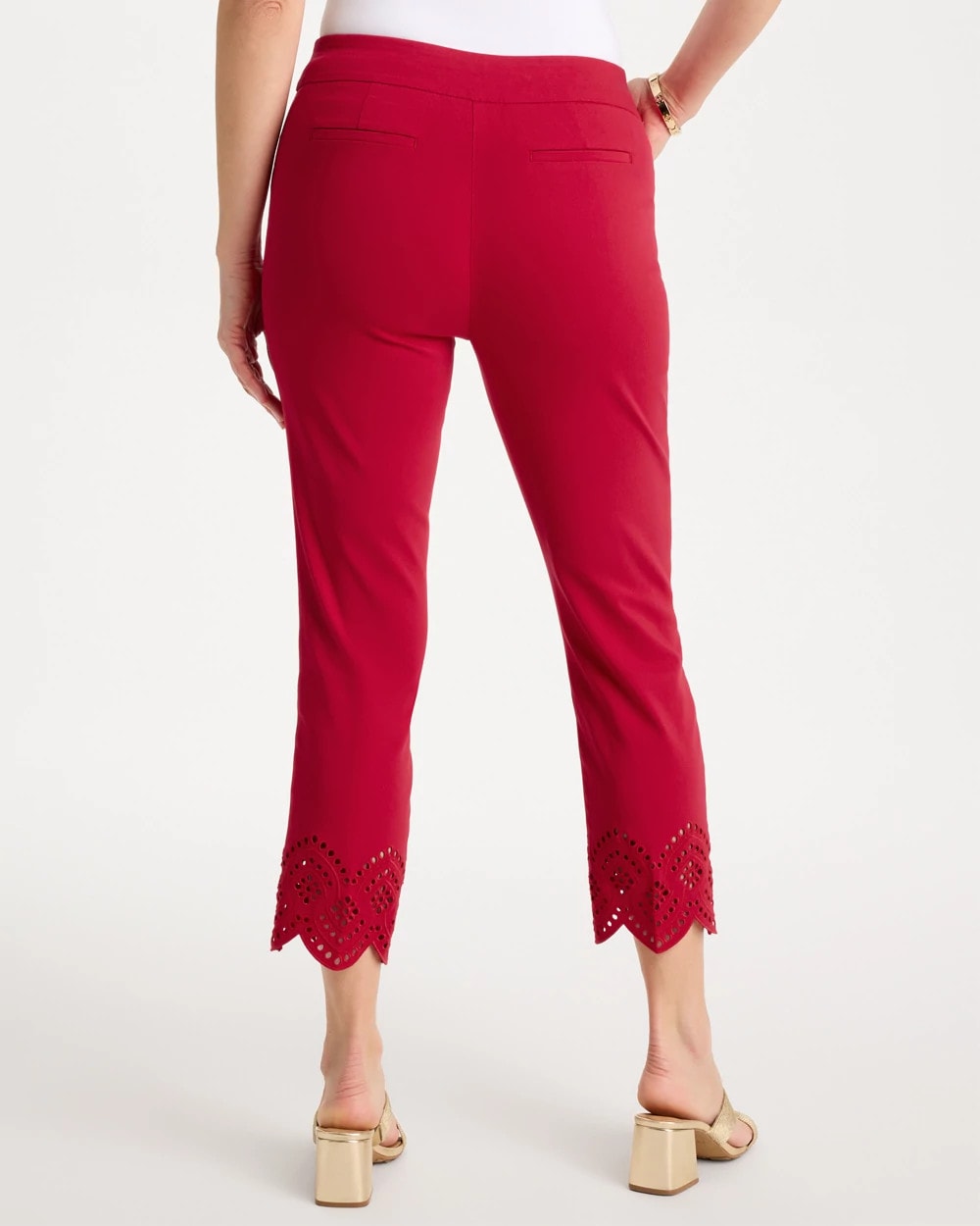 Cherry Lush Petite Brigitte™ Slim Scalloped Ankle Pants