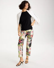 Black Tropical Nights Brigitte™ Straight Crop Pant