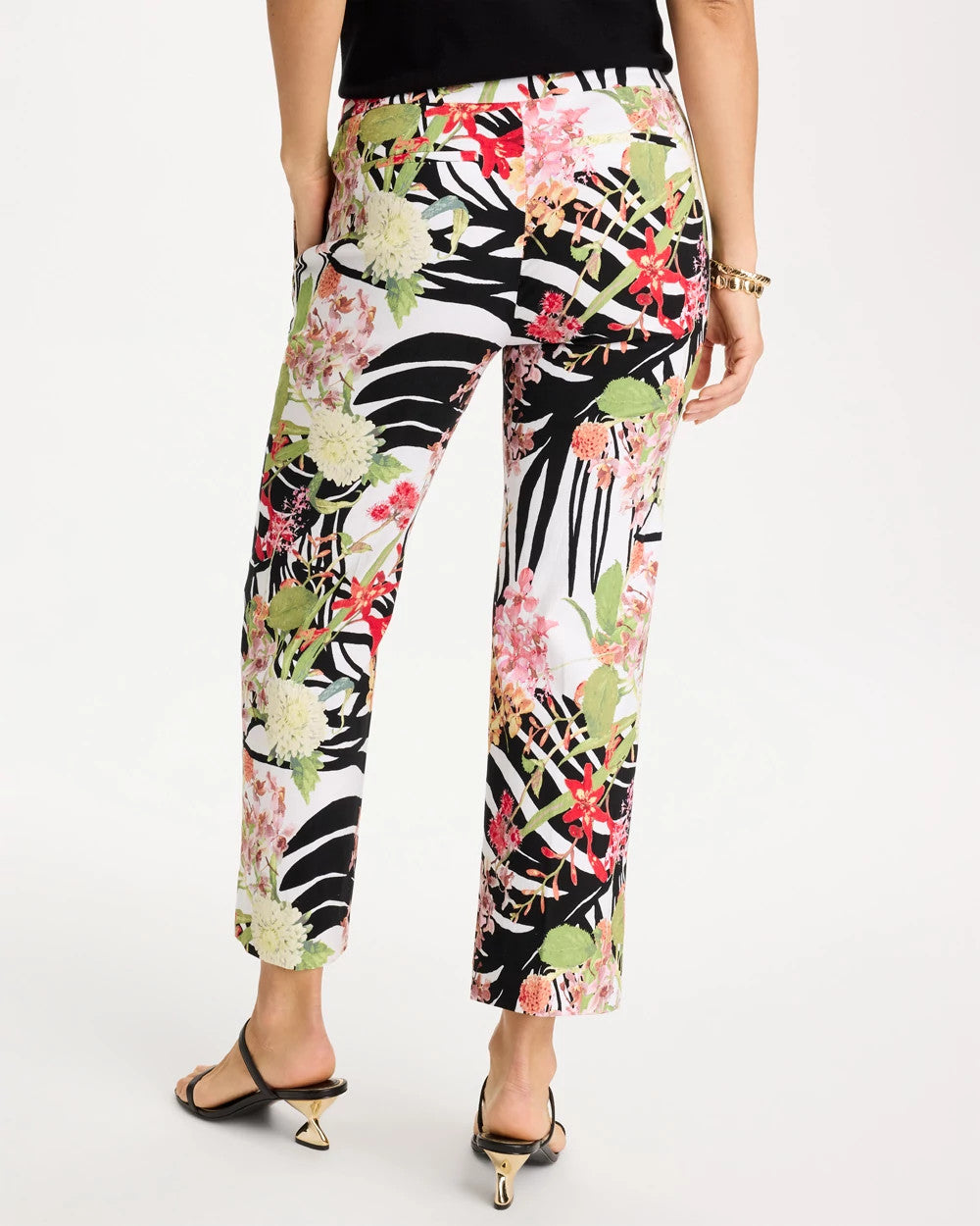 Black Tropical Nights Brigitte™ Straight Crop Pant