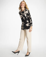 Pale Sand Textured Straight Tapered Ankle Pants