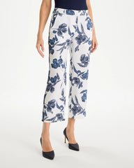 Passport Blue Piped Linen Fly Front Pants