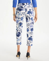 Alabaster Printed Relaxed Boyfriend Chino Fray Crop Pants