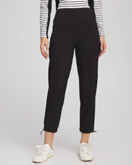 Black Zenergy® UPF Rib Mix Cropped Pants