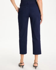 Passport Blue Relaxed Boyfriend Chino Crop Pants