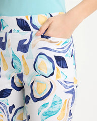 Passport Blue Brigitte™ Slim Handpainted Pull-On Capri