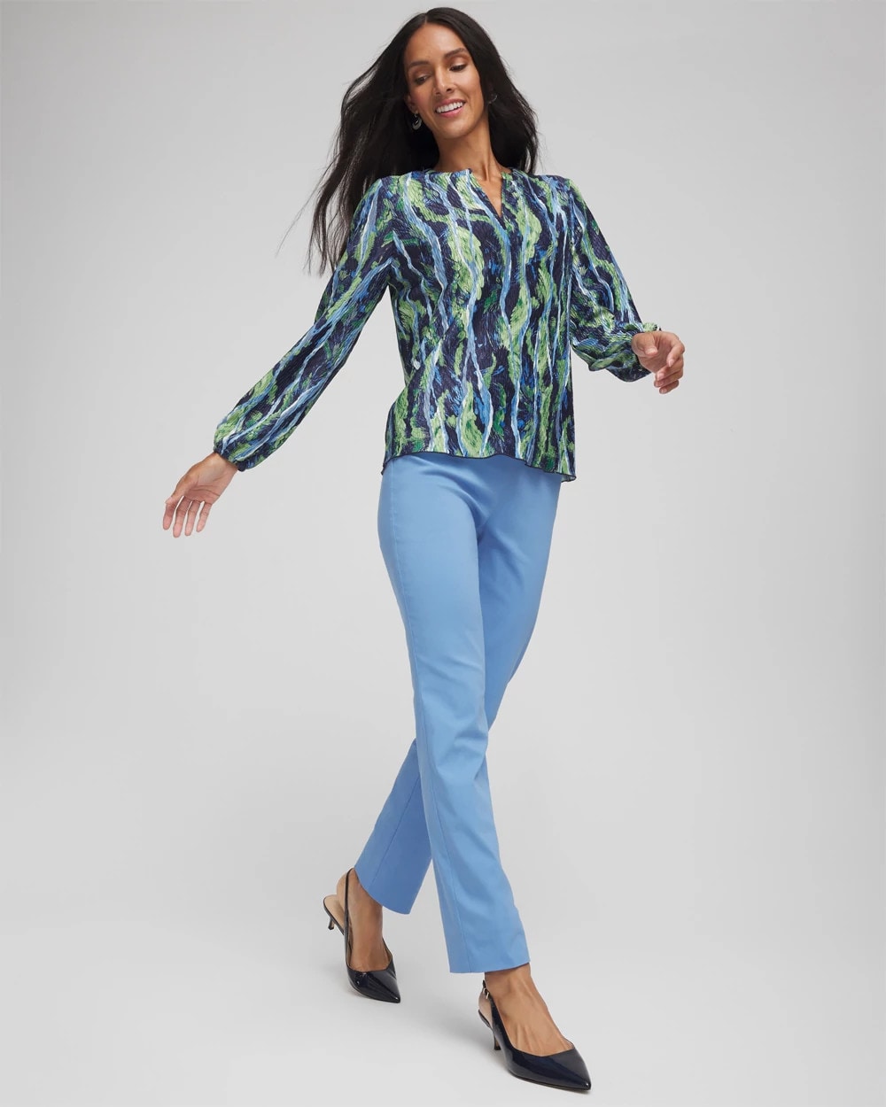 Tidal Blue Brigitte™ Slim Pull-On Pants
