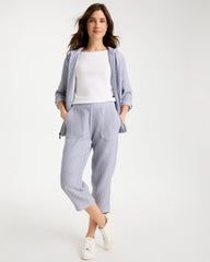 Blue Zenergy® Striped Gauze Cropped Pants