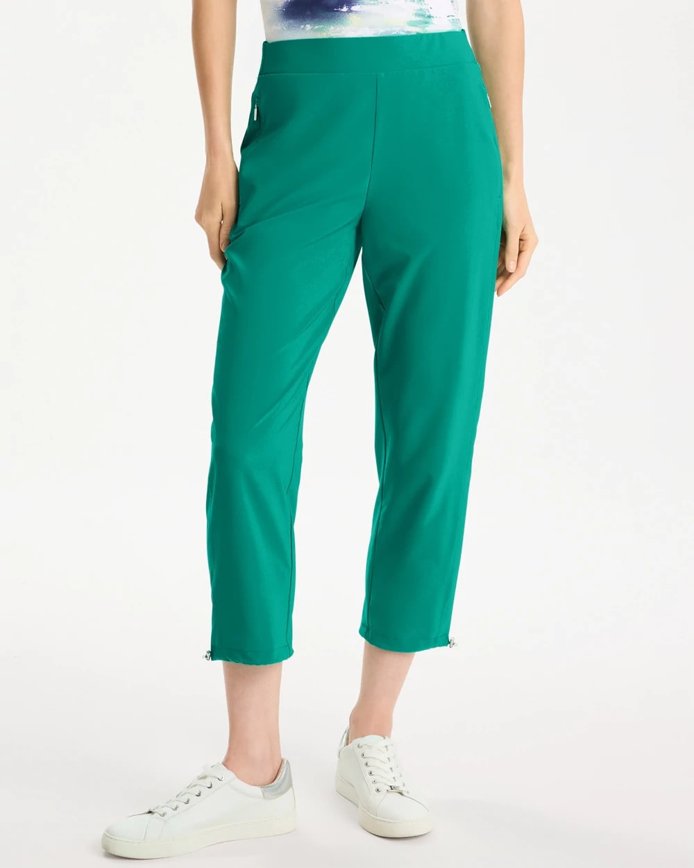 Topanga Green Zenergy® UPF Bungee Crop Pant