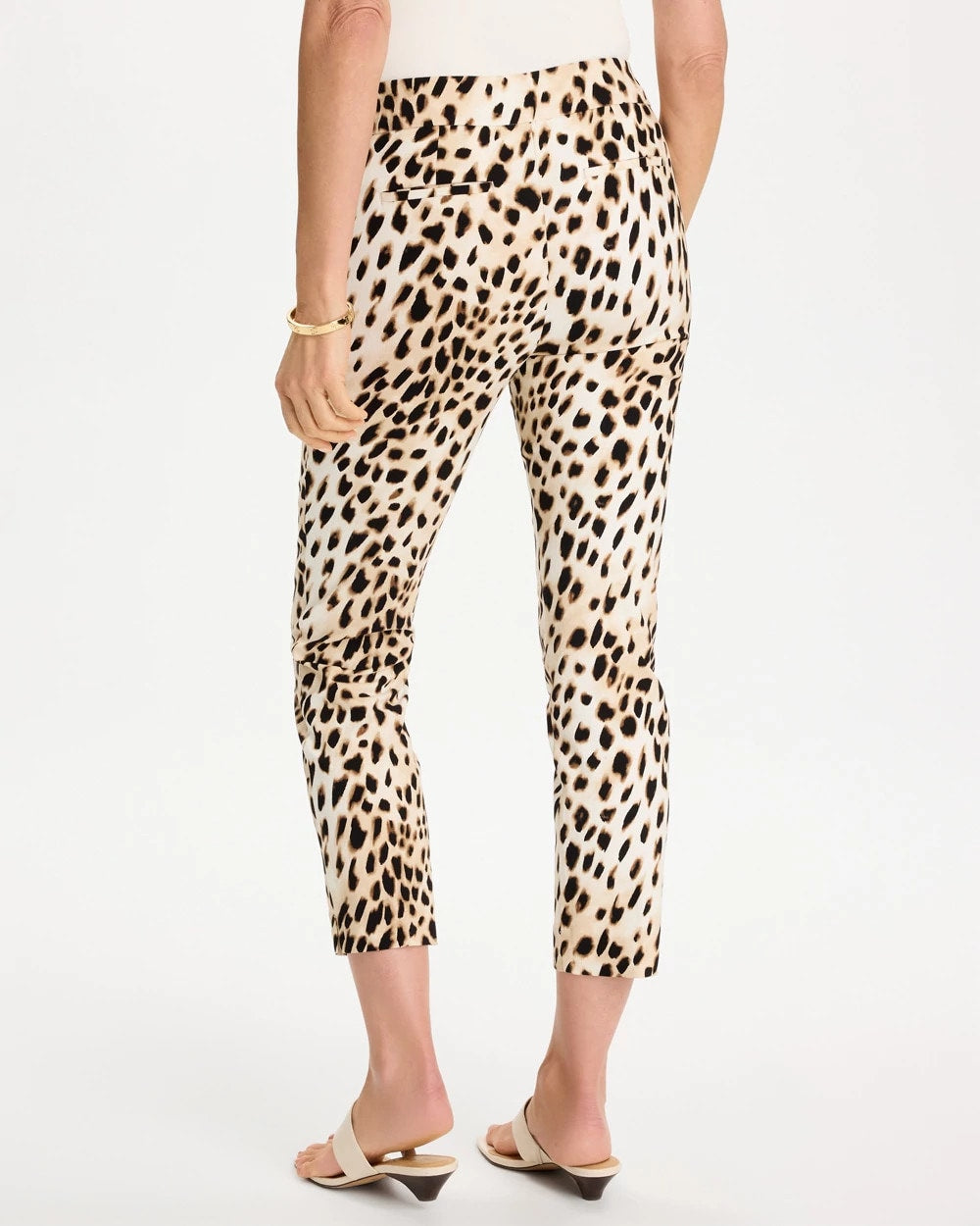 Black Animal Print Brigitte™ Slim Pull-On Crop Pant