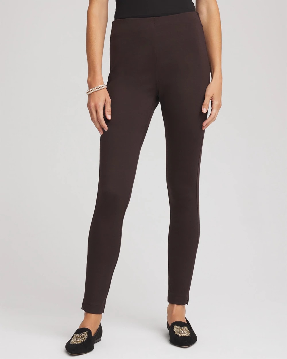 Cocoa Bean Juliet Slim Zip-Ankle Leggings