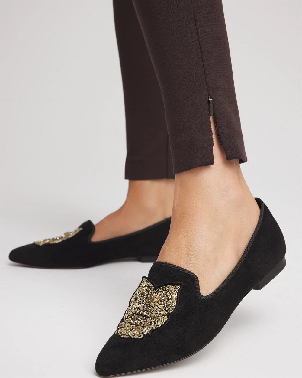 Cocoa Bean Juliet Slim Zip-Ankle Leggings