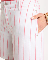 Calypso Coral Striped Rivet Denim Trouser Shorts