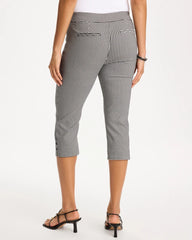 Black Brigitte™ Slim Gingham Pull-On Capri Pant