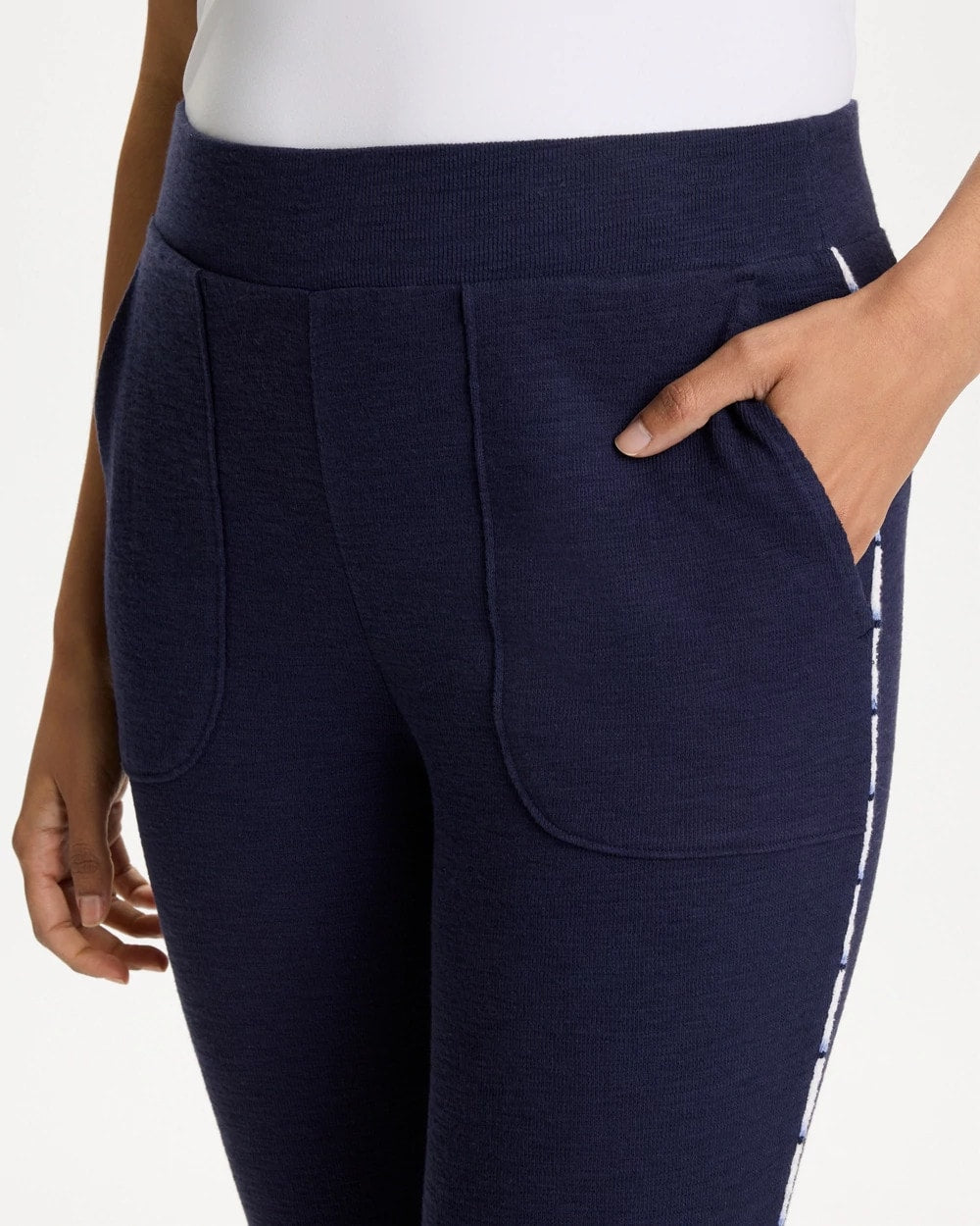 Passport Blue Zenergy® Jersey Striped Crop Pants