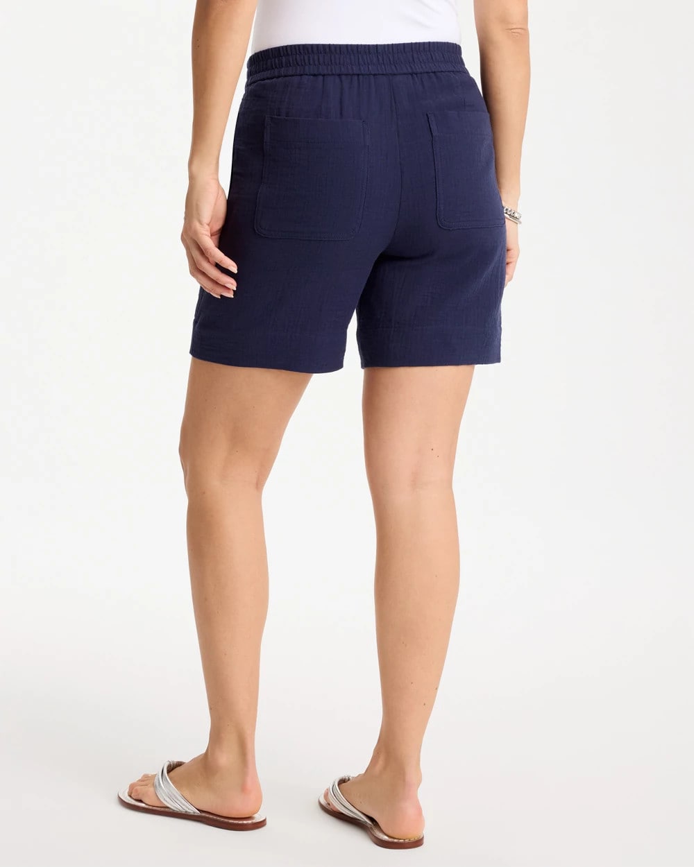 Passport Blue Gauze Cotton Shorts