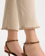 Smokey Taupe Girlfriend Slim Frayed Crop Jeans