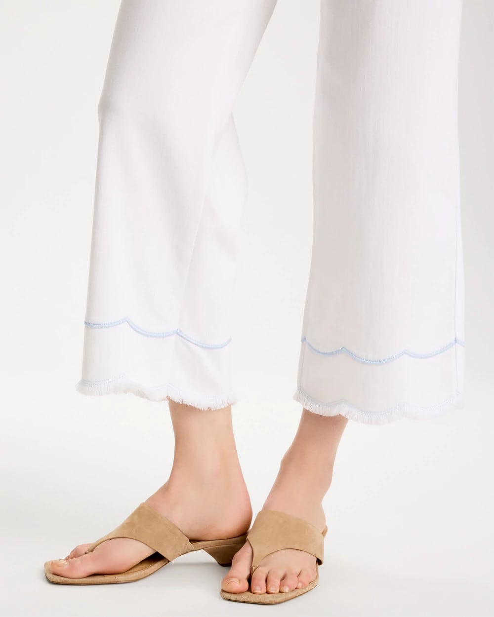 Alabaster Pull-On Wide-Leg White Crop Jeans