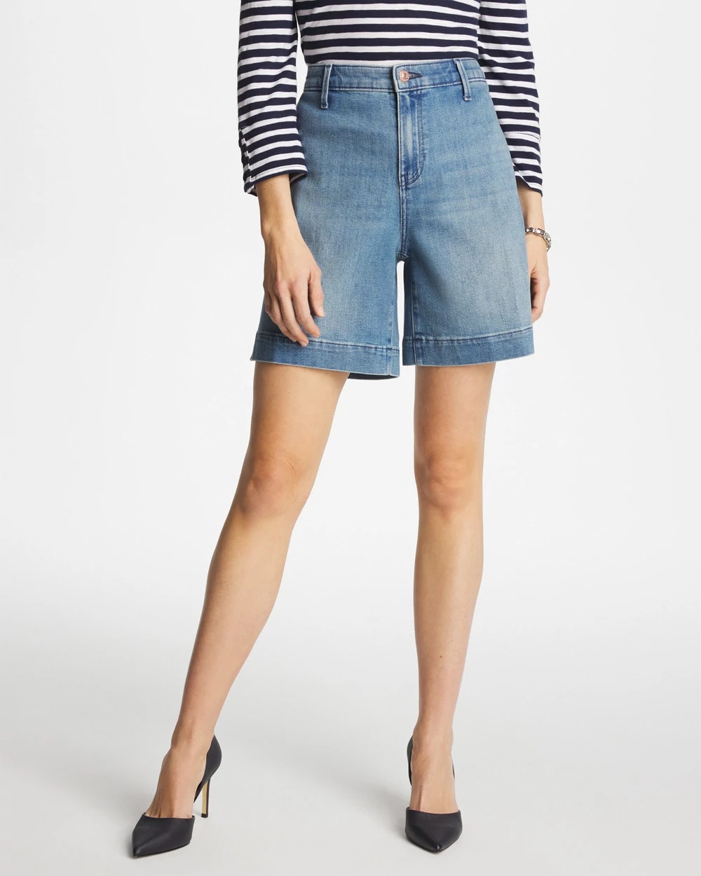 Monaco Indigo Denim Trouser Shorts