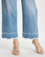 Blue Jay Indigo Scallop Pull-On Wide-Leg Crop Jeans