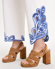 Alabaster Girlfriend Wide-Leg Cutout Crop Jean