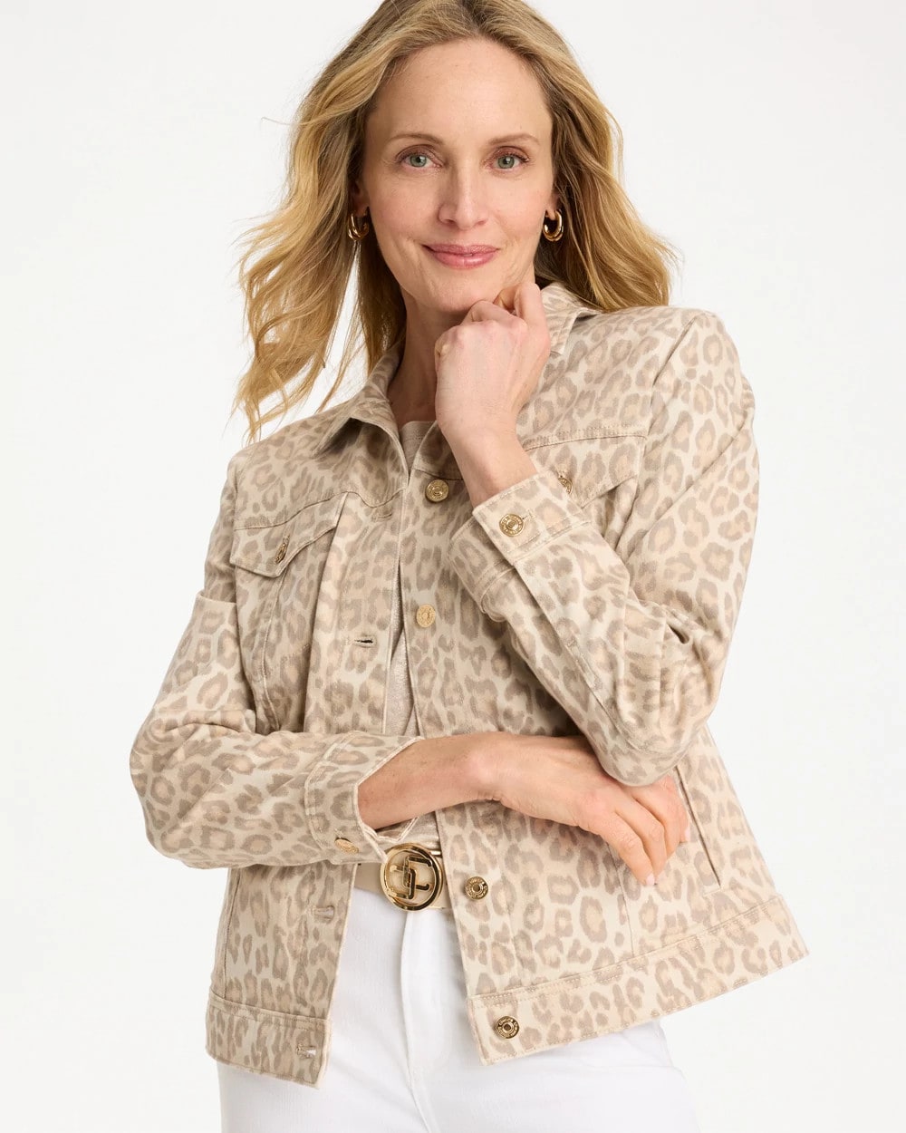 Classic Animal Denim Leopard Print Jacket