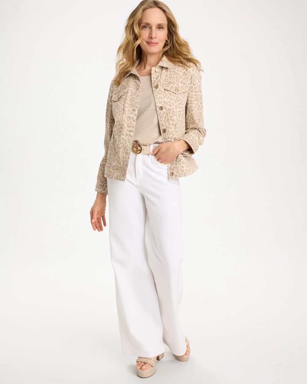 Classic Animal Denim Leopard Print Jacket