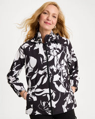 Black Zenergy® Ripstop Floral Nights Anorak Jacket