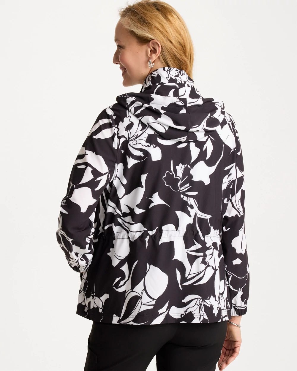Black Zenergy® Ripstop Floral Nights Anorak Jacket