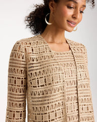 Gold Travelers™ Metallic Crochet Cardigan