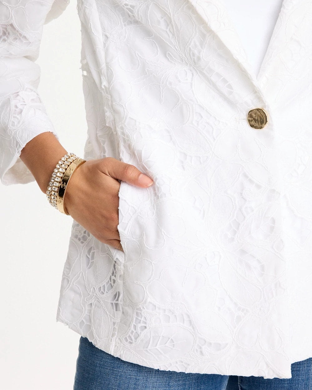 Alabaster Classic Lace Blazer