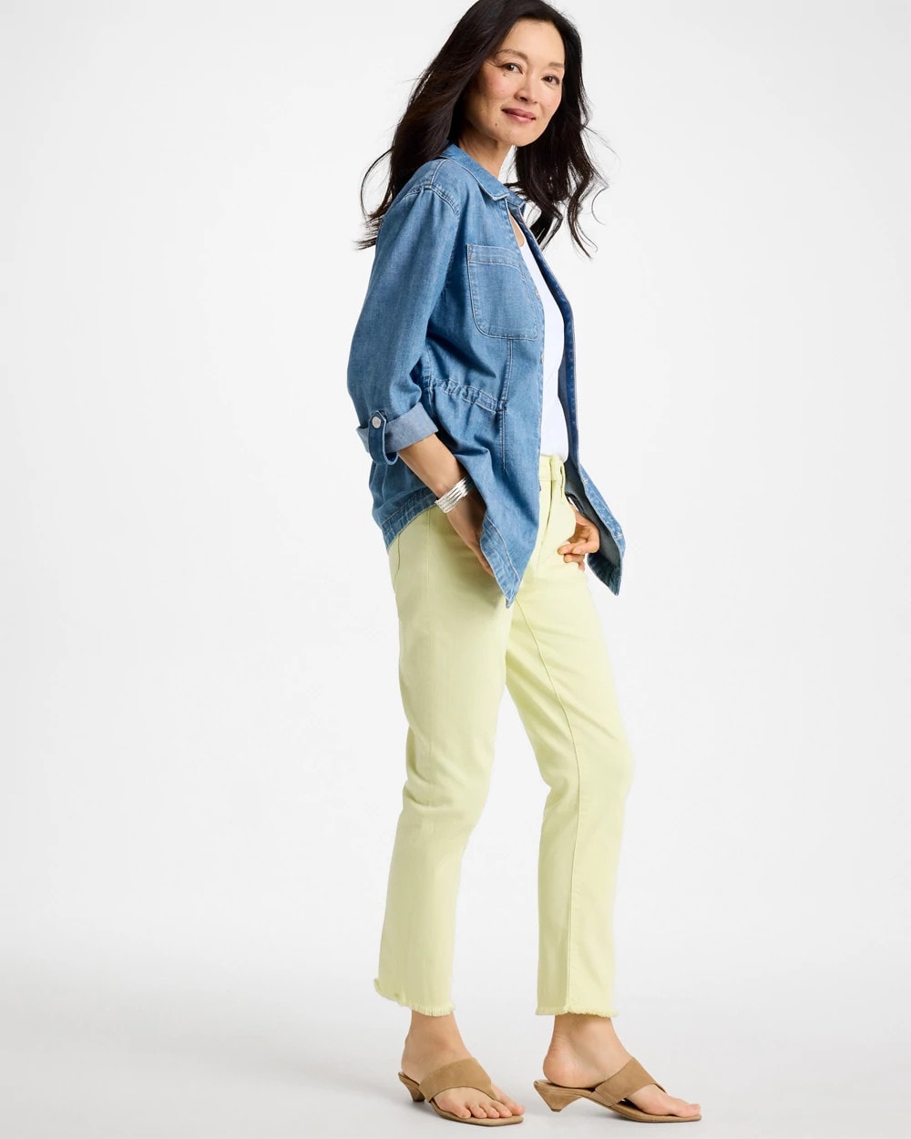 Burano Indigo Denim Cinch Waist Jacket