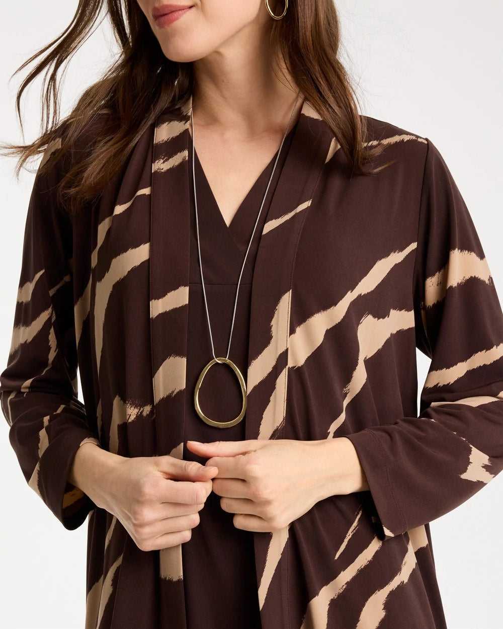 Cocoa Bean Travelers™ Knit Animal Print Duster Cardigan