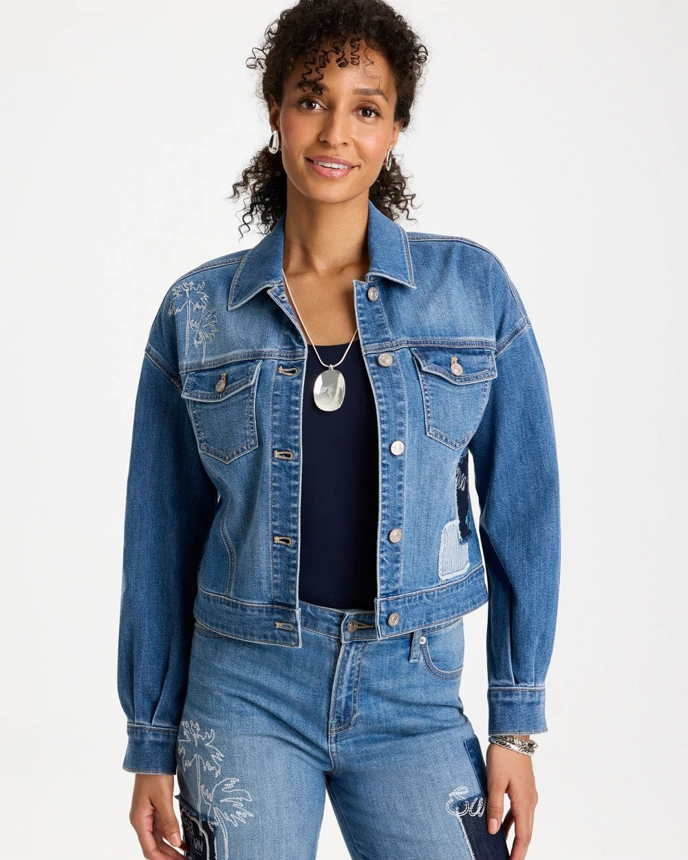 Underwater Indigo Denim Parrot Pocket Jacket