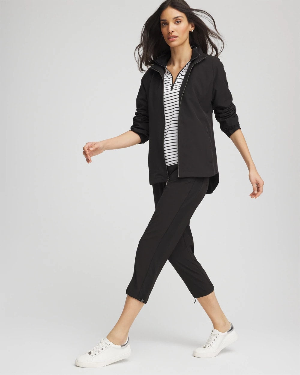 Black Zenergy® UPF Zip Front Jacket