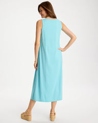 Bondi Blue Ponte Seamed Maxi Dress